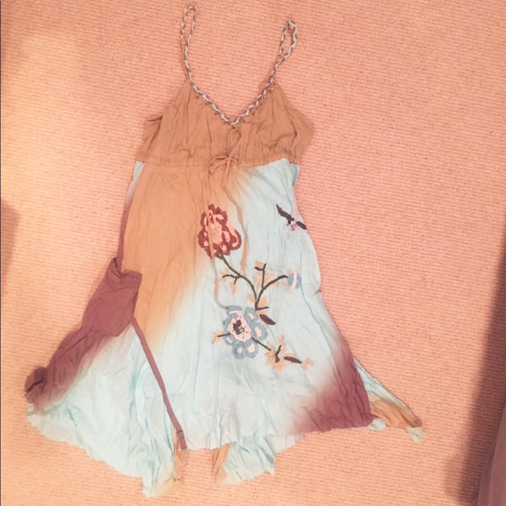 Embroidered, super soft 100% cotton flowy dress